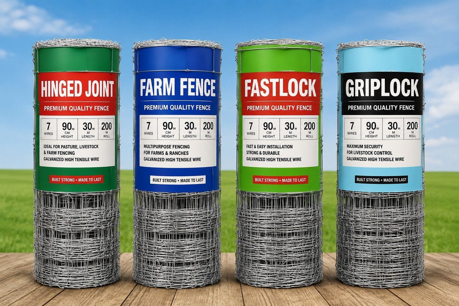 Fixed knot fence and hinge joint fence for ranch and livestock fencing projects